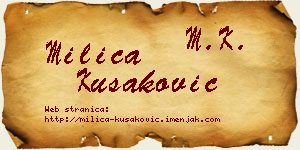 Milica Kušaković vizit kartica